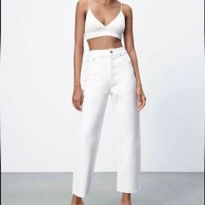ZARA Hi-Rise straight Leg denim sz 24 ankle Length